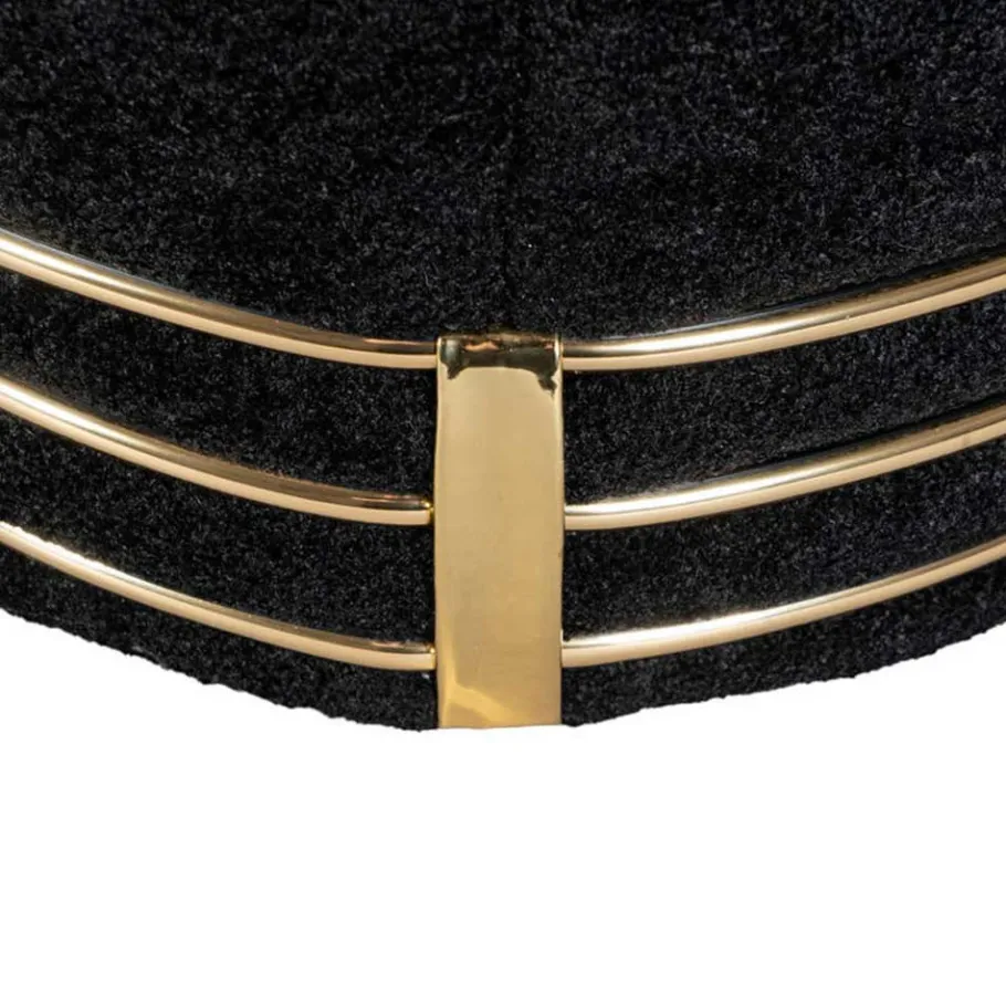 Wohnen Polsterhocker in Schwarz mit Gold - Velsamos