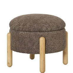 Sale Wohnen Polsterhocker mit Truhe in Braun Boucle - Pasterra