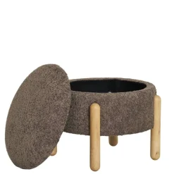 Sale Wohnen Polsterhocker mit Truhe in Braun Boucle - Pasterra