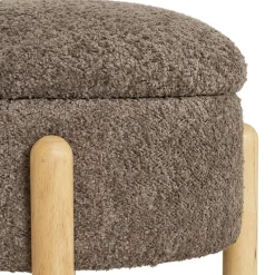 Sale Wohnen Polsterhocker mit Truhe in Braun Boucle - Pasterra