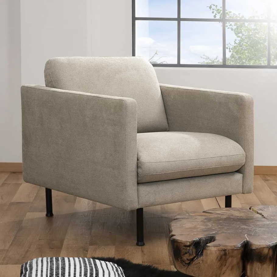 Clearance Wohnen Polstersessel in Beige mit Schwarz - Roco