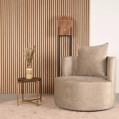 Wohnen Polstersessel in Beige Velours - Sealand