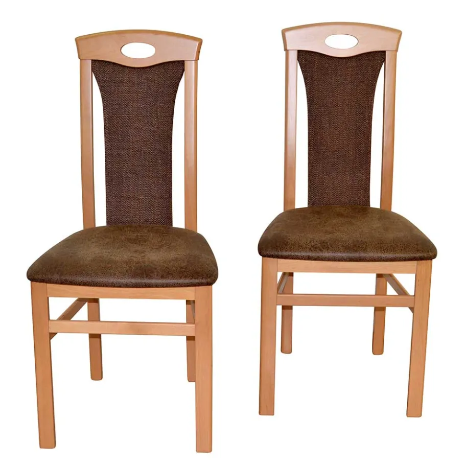 Wohnen Polsterstühle aus Buchenholz - Bigova (2er Set)
