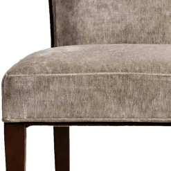 Hot Wohnen Polsterstuhl in Beige Samt & Braun Holz - Savossa
