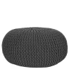 Clearance Wohnen Pouf Hocker in Anthrazit aus Strickstoff - Lamon