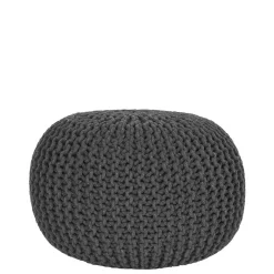 Clearance Wohnen Pouf Hocker in Anthrazit aus Strickstoff - Lamon