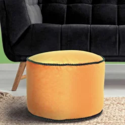 Hot Wohnen Pouf Yogakissen in Bronze Samt - Ynvinata