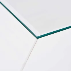 Wohnen Quadrat 75x75 Landhaus Sofatisch mit Glas - Rosanna