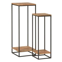 Discount Wohnen Quadratische Blumensäulen im Industrial Style - Choreti (zweiteilig)