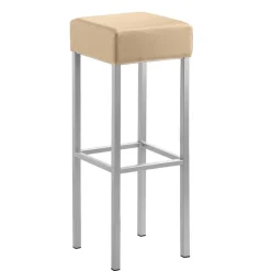 Best Wohnen Quadratischer Barhocker in Beige Microfaser - Garrysa