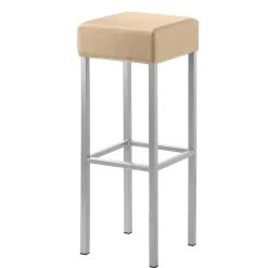 Best Wohnen Quadratischer Barhocker in Beige Microfaser - Garrysa