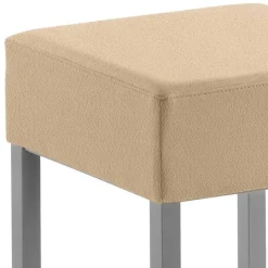 Best Wohnen Quadratischer Barhocker in Beige Microfaser - Garrysa