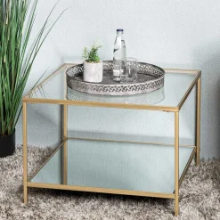 New Wohnen Quadratischer Beistelltisch aus Klarglas - Clair