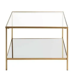 New Wohnen Quadratischer Beistelltisch aus Klarglas - Clair