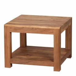 Online Wohnen Quadratischer Couchtisch Vislan aus Holz naturbelassen Akazie massiv