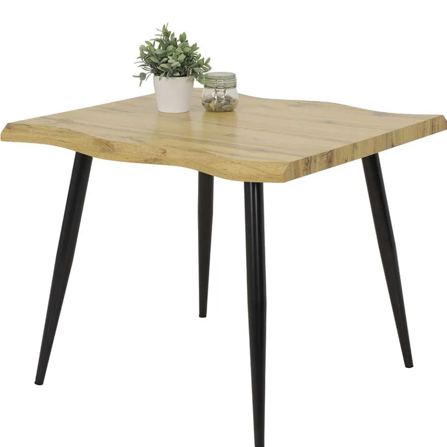 Best Wohnen Quadratischer Esstisch mit Baumkanten NB - Ashela