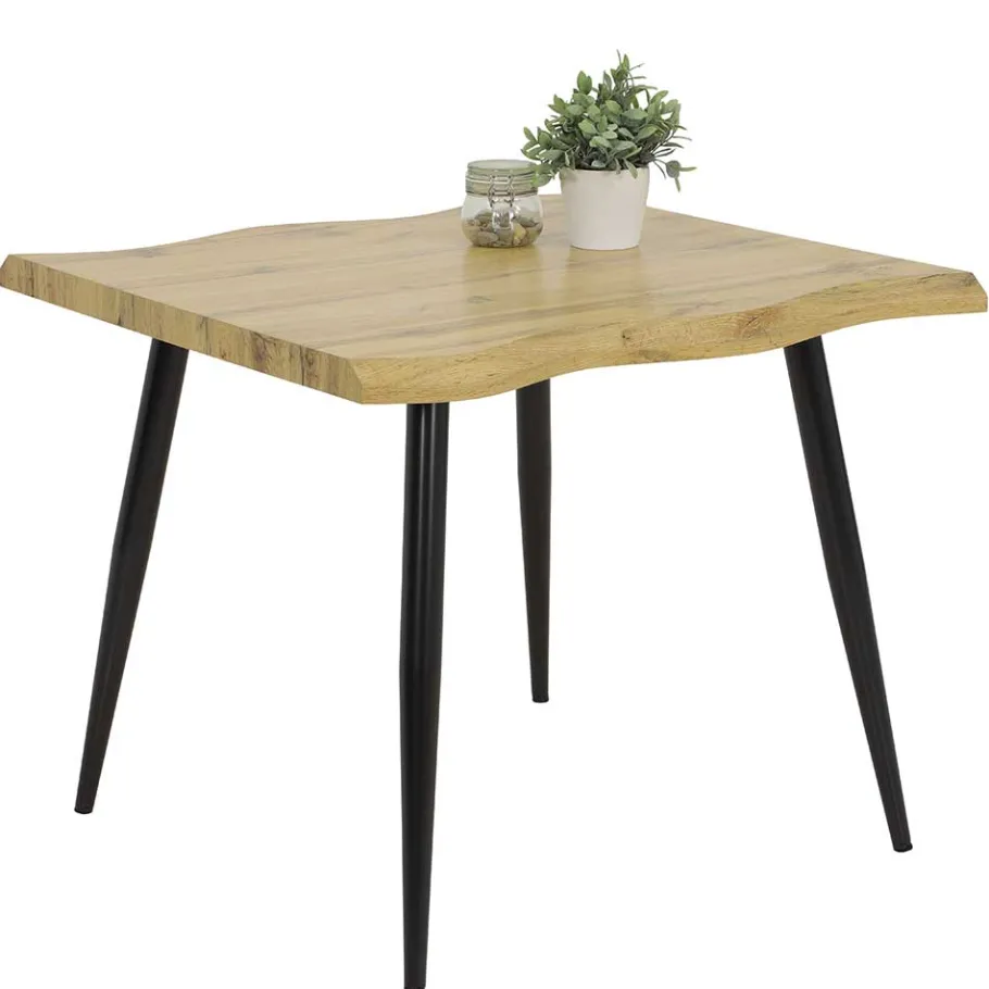 Best Wohnen Quadratischer Esstisch mit Baumkanten NB - Ashela