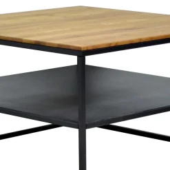 Discount Wohnen Quadratischer Wohnzimmertisch mit Ablage - Urak