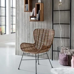 Best Wohnen Rattan Esszimmerstuhl Abazi mit Armlehnen