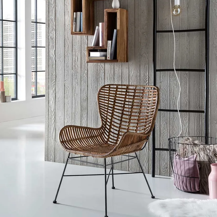 Best Wohnen Rattan Esszimmerstuhl Abazi mit Armlehnen