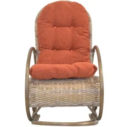 Discount Wohnen Rattan Geflecht Schaukelstuhl in Graubraun - Atjada