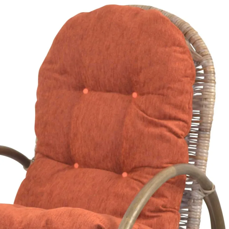 Discount Wohnen Rattan Geflecht Schaukelstuhl in Graubraun - Atjada