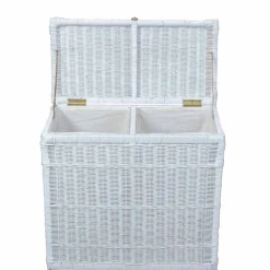 New Wohnen Rattan Geflecht Wäschetruhe mit 2 Kammern - Gulica