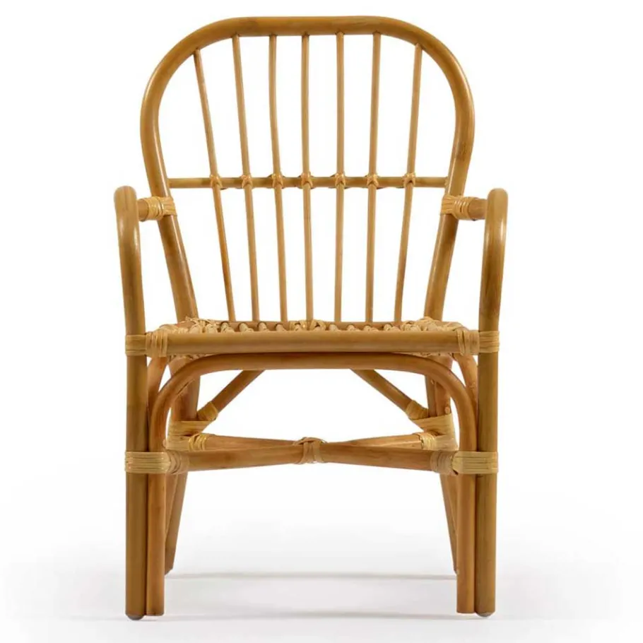 Outlet Wohnen Rattan Kinderstühle mit 35 cm Sitzhöhe - Cigembas (2er Set)