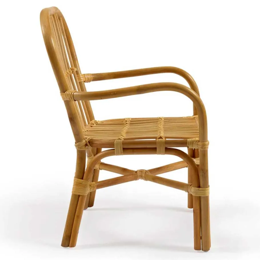 Outlet Wohnen Rattan Kinderstühle mit 35 cm Sitzhöhe - Cigembas (2er Set)