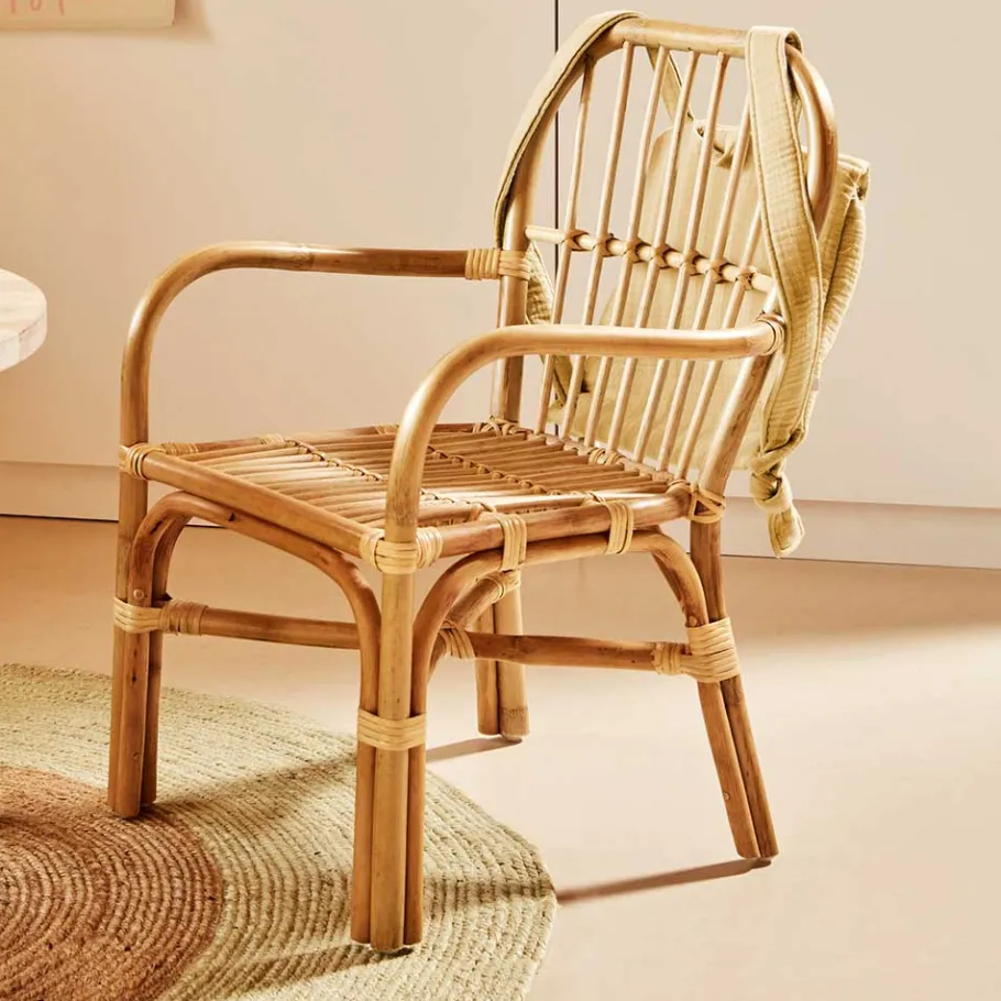 Outlet Wohnen Rattan Kinderstühle mit 35 cm Sitzhöhe - Cigembas (2er Set)