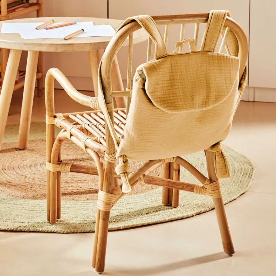 Outlet Wohnen Rattan Kinderstühle mit 35 cm Sitzhöhe - Cigembas (2er Set)