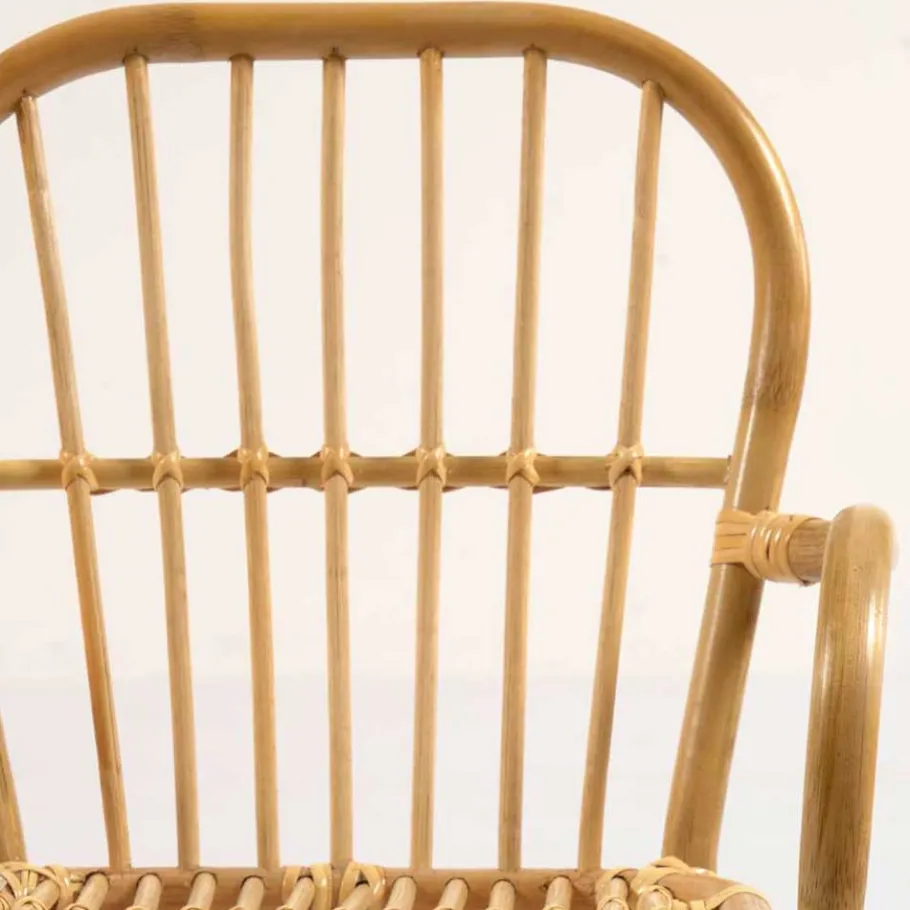 Outlet Wohnen Rattan Kinderstühle mit 35 cm Sitzhöhe - Cigembas (2er Set)