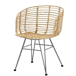 Best Wohnen Rattan Korbsessel mit Metallgestell - Levitanas (2er Set)