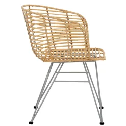 Best Wohnen Rattan Korbsessel mit Metallgestell - Levitanas (2er Set)