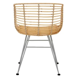 Best Wohnen Rattan Korbsessel mit Metallgestell - Levitanas (2er Set)