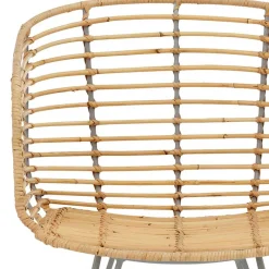 Best Wohnen Rattan Korbsessel mit Metallgestell - Levitanas (2er Set)