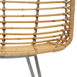 Best Wohnen Rattan Korbsessel mit Metallgestell - Levitanas (2er Set)