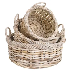 New Wohnen Rattan Körbe von Hand gefertigt - Saliaora (dreiteilig)