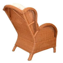 New Wohnen Rattansessel & Fußhocker Set - Nesaris (zweiteilig)