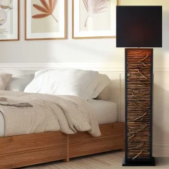 Best Wohnen Rechteck Design Stehleuchte in Schwarz - Orthos