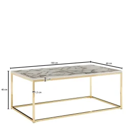 Discount Wohnen Rechteckiger Couchtisch in Marmor Optik - Saneb