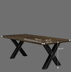 Outlet Wohnen Recyclingholz Designtisch mit Teak Platte - Mocima