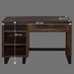Outlet Wohnen Recyclingholz Schreibtisch 120x50 cm - Bahiro