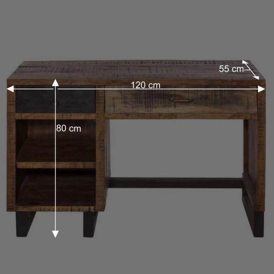 Outlet Wohnen Recyclingholz Schreibtisch 120x50 cm - Bahiro