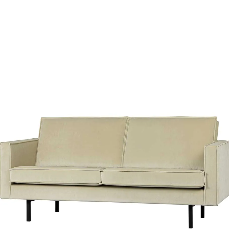 Wohnen Retro Couch aus Samt in Graugrün - Vontada