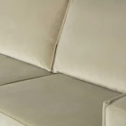 Wohnen Retro Couch aus Samt in Graugrün - Vontada