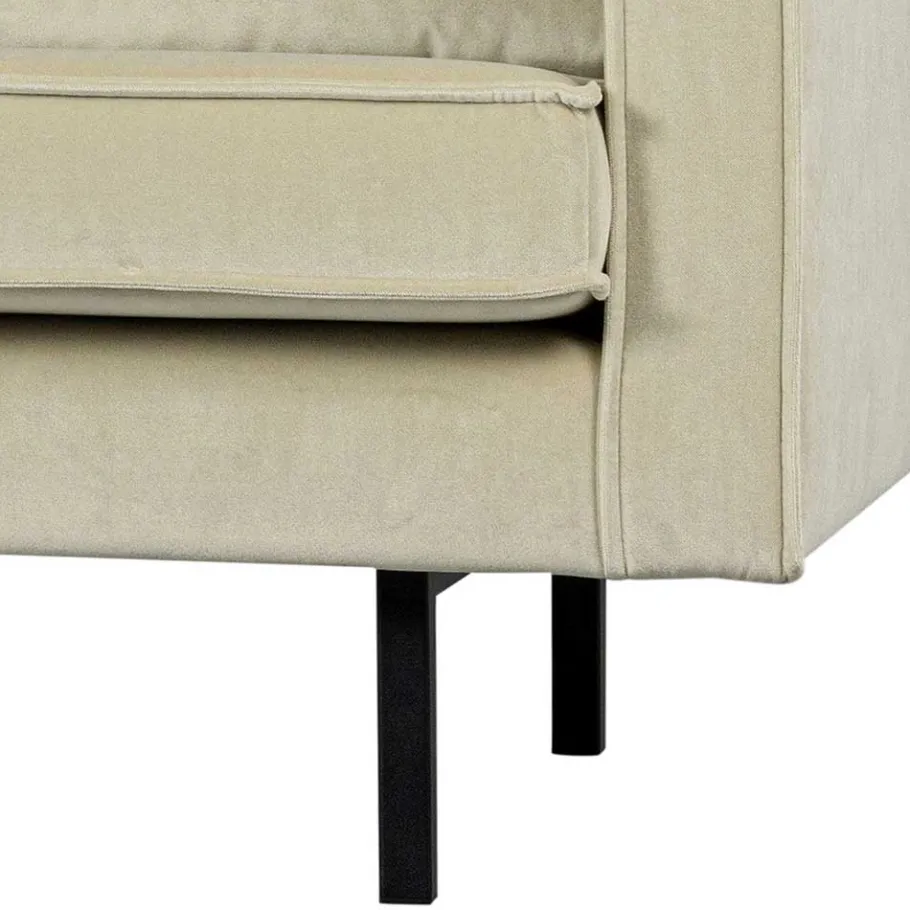 Wohnen Retro Couch aus Samt in Graugrün - Vontada