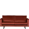 Best Wohnen Retro Design 2er Couch in Rotbraun Samt - Enzing
