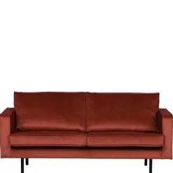Best Wohnen Retro Design 2er Couch in Rotbraun Samt - Enzing