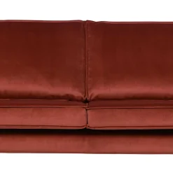 Best Wohnen Retro Design 2er Couch in Rotbraun Samt - Enzing